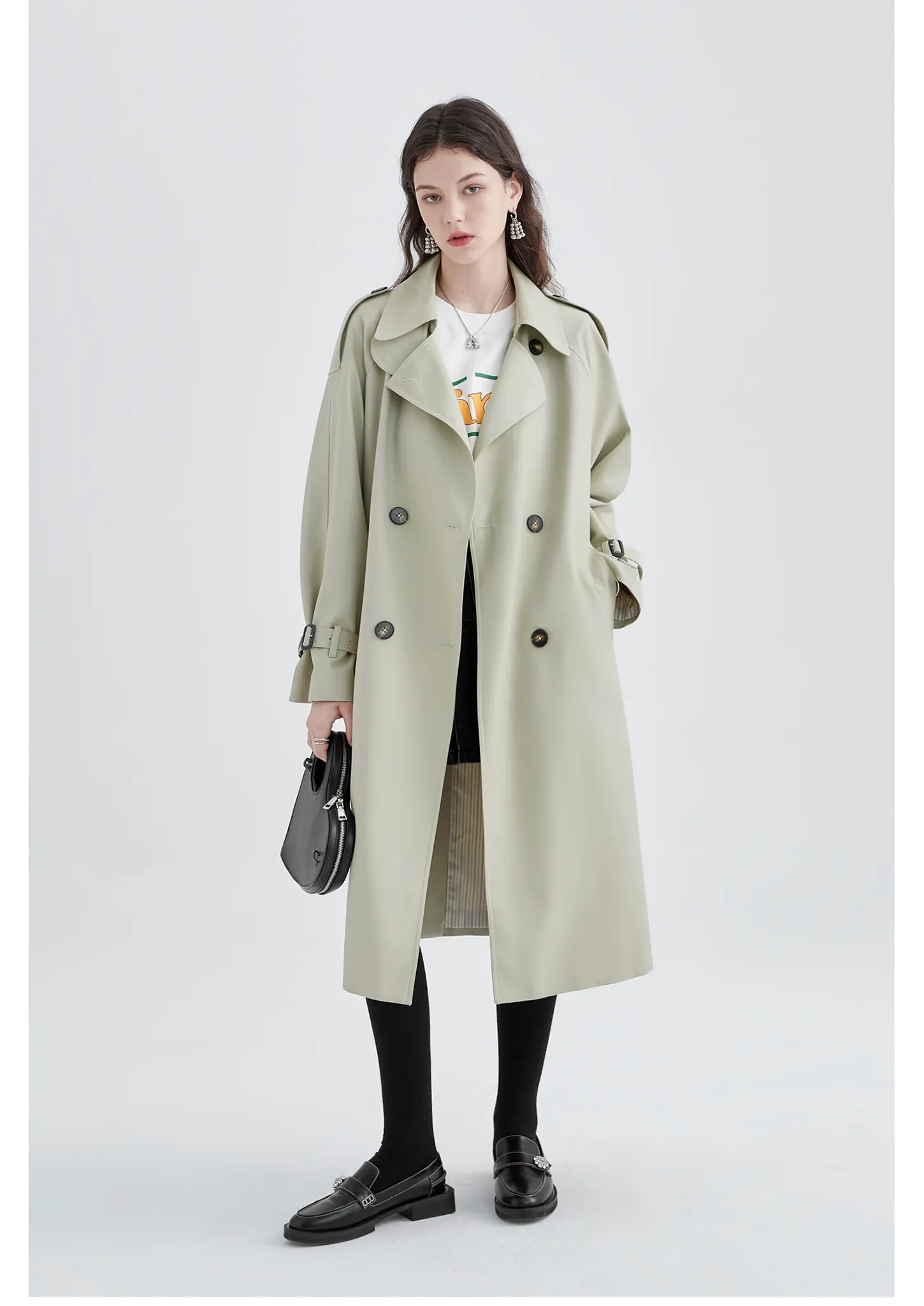 Mid-Length British Style Trench Coat