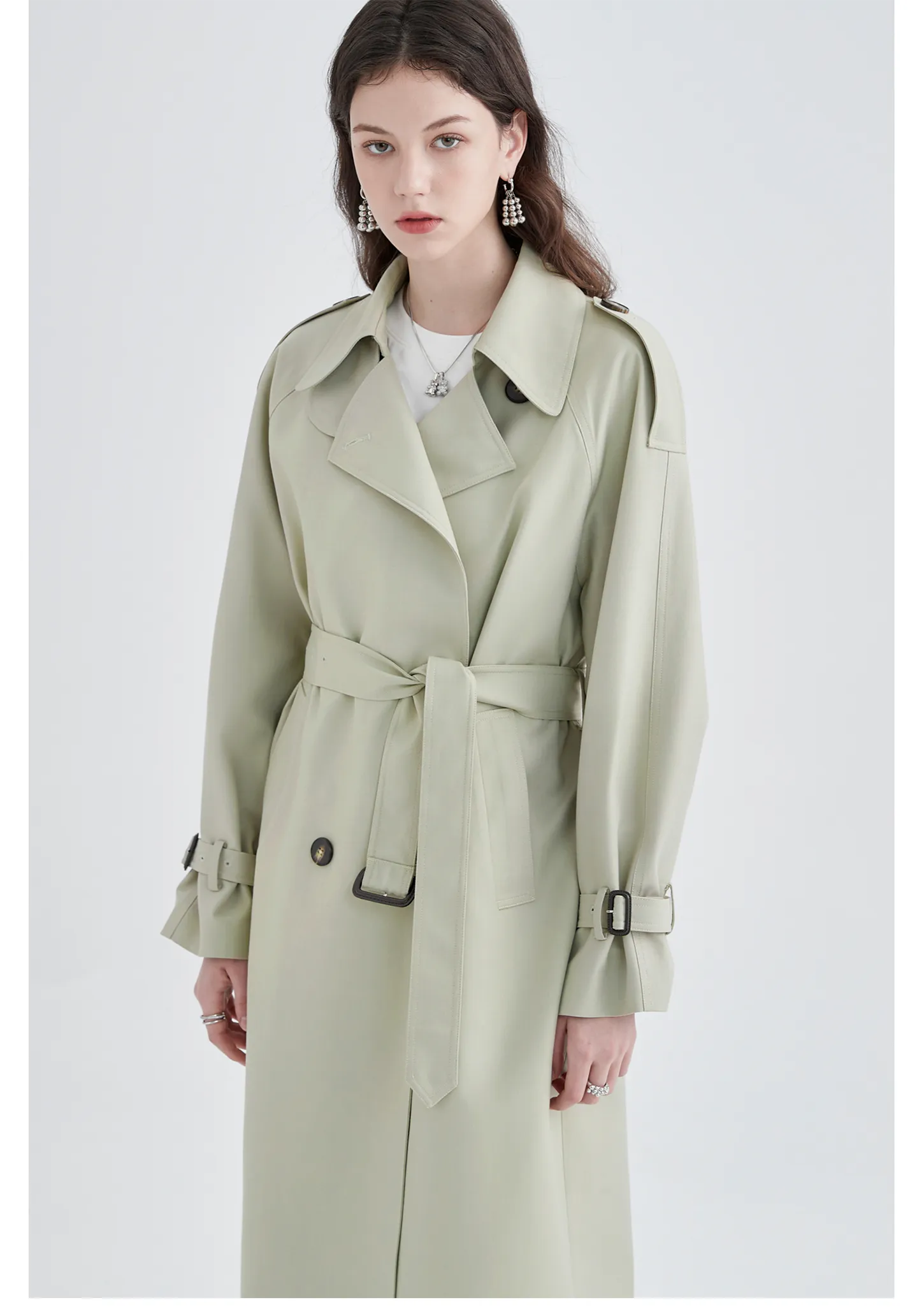 Mid-Length British Style Trench Coat