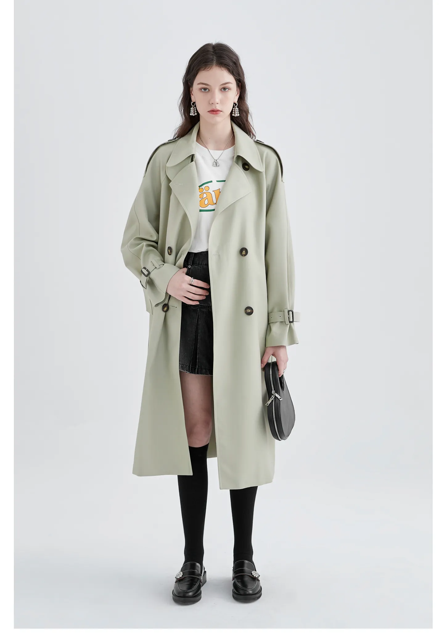 Mid-Length British Style Trench Coat