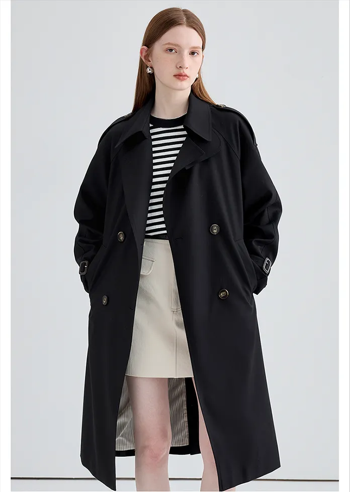 Mid-Length British Style Trench Coat