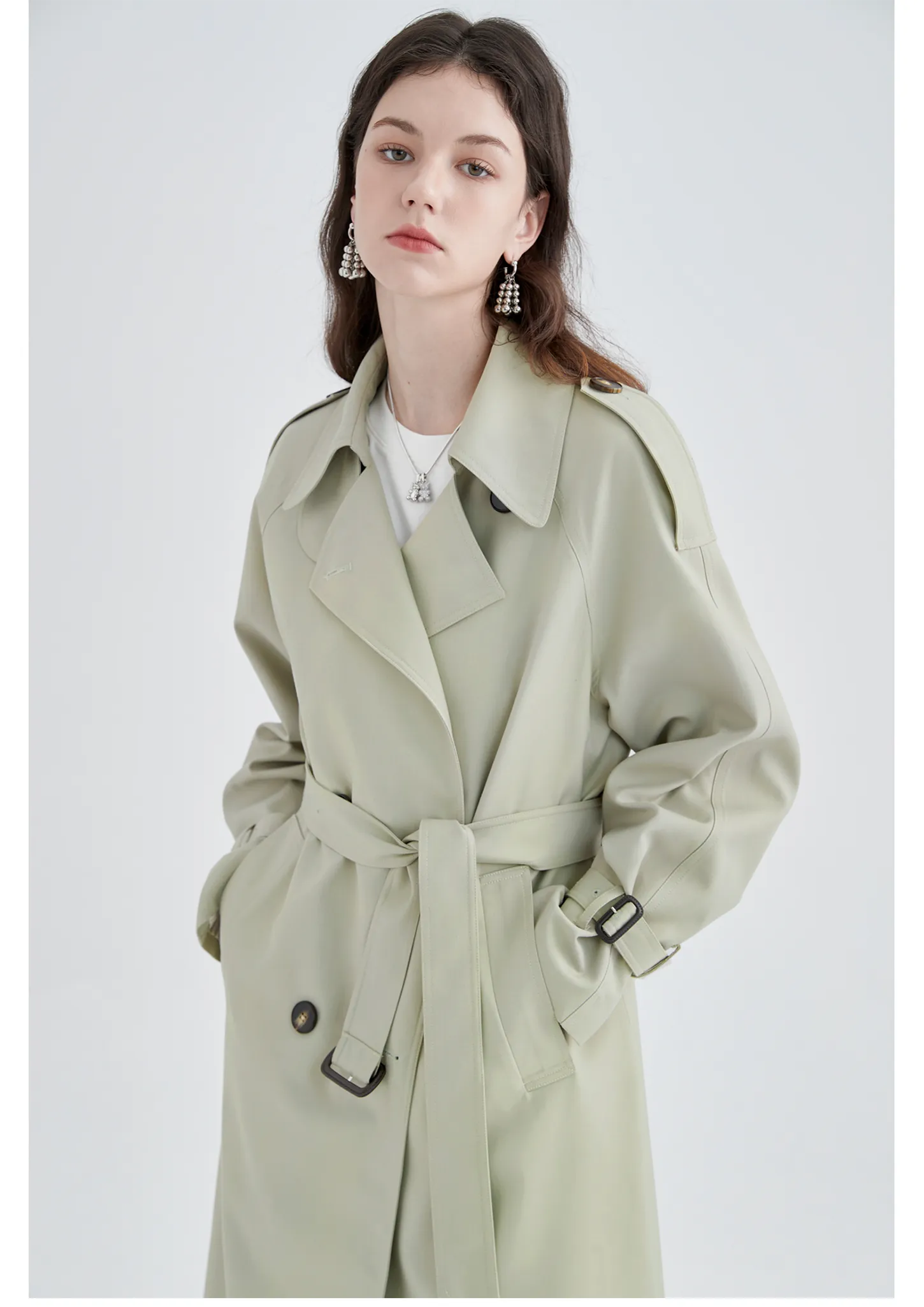 Mid-Length British Style Trench Coat