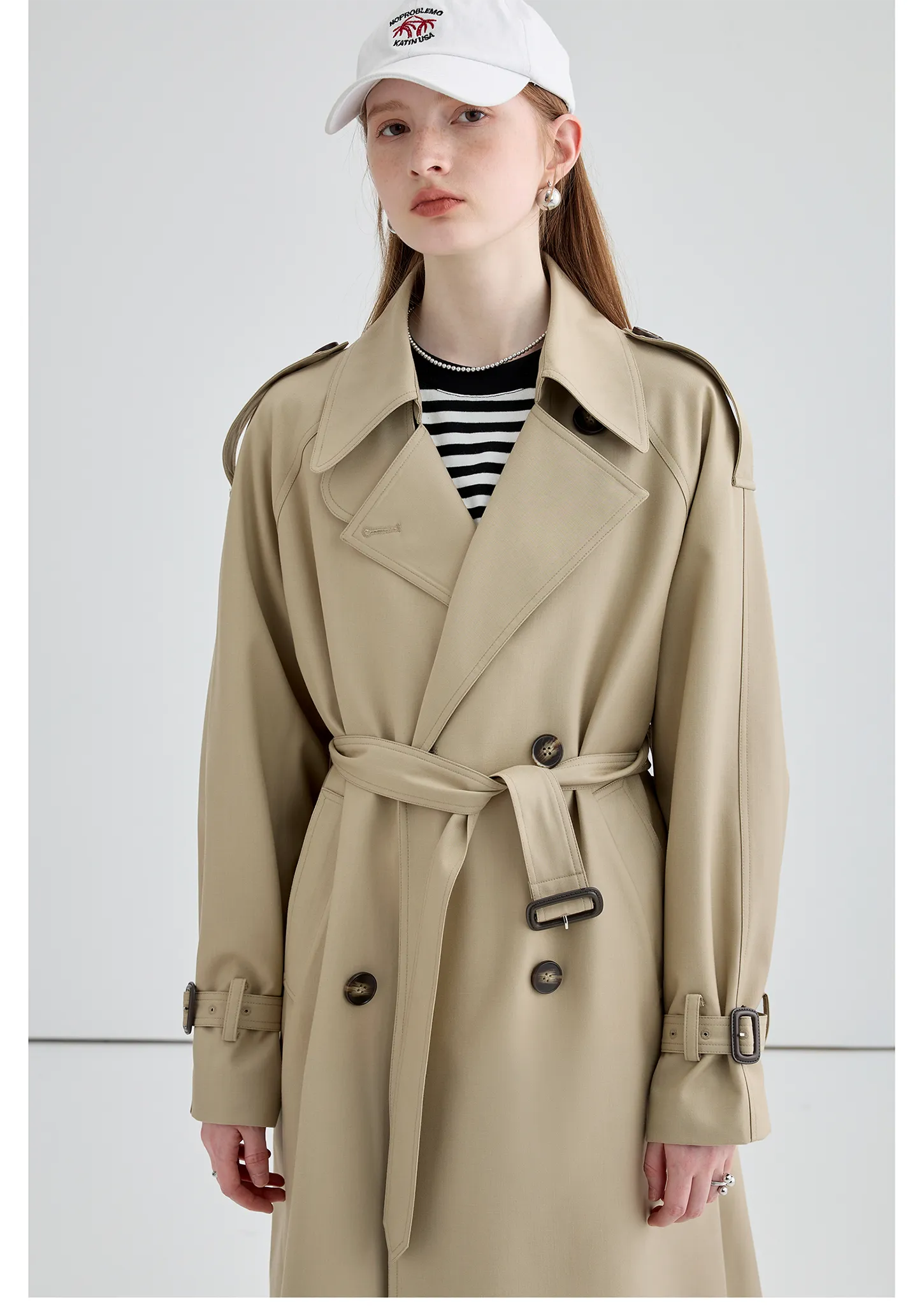 Mid-Length British Style Trench Coat