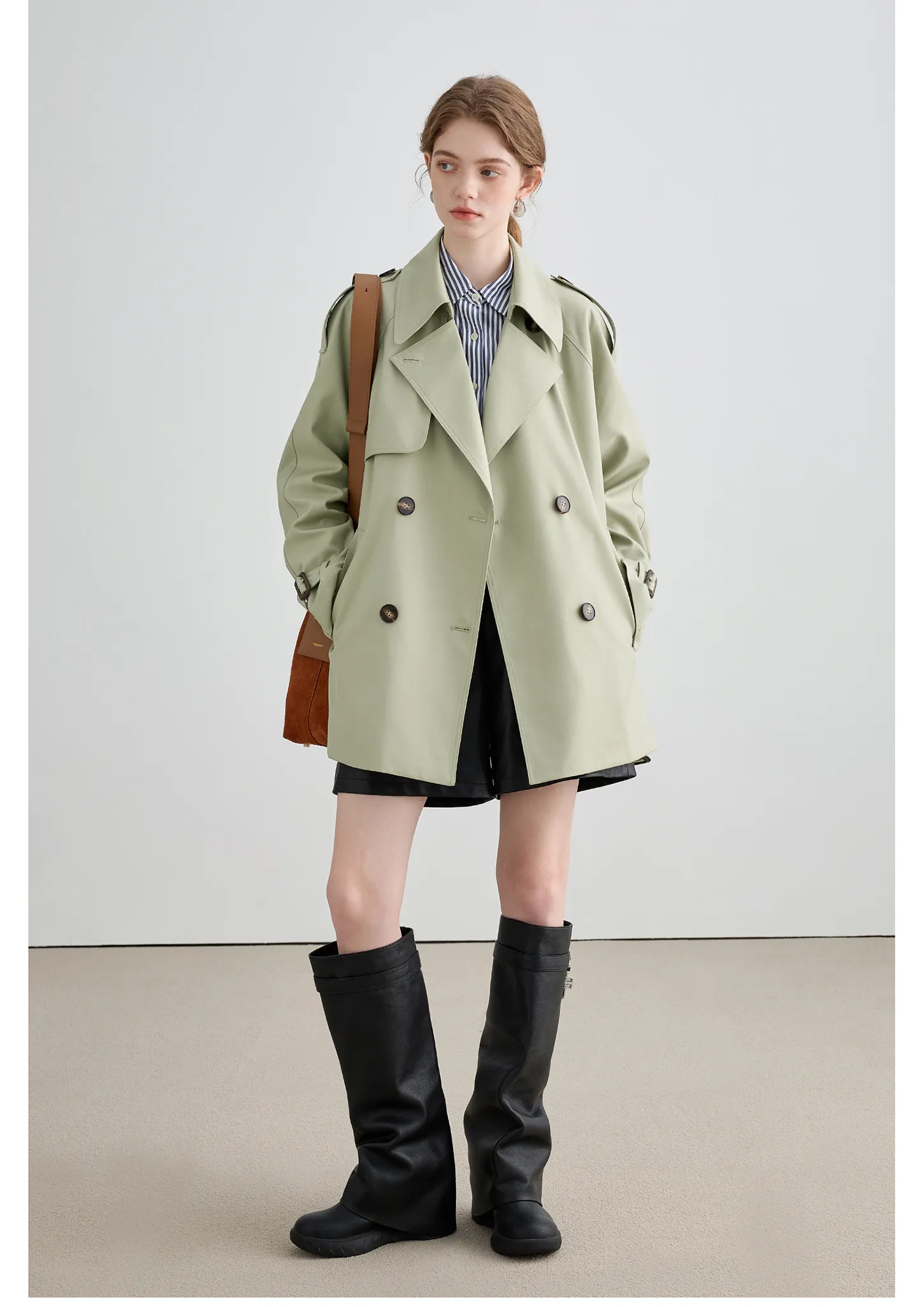 Mid-Length British Style Trench Coat