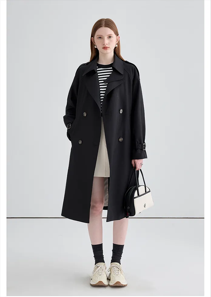 Mid-Length British Style Trench Coat