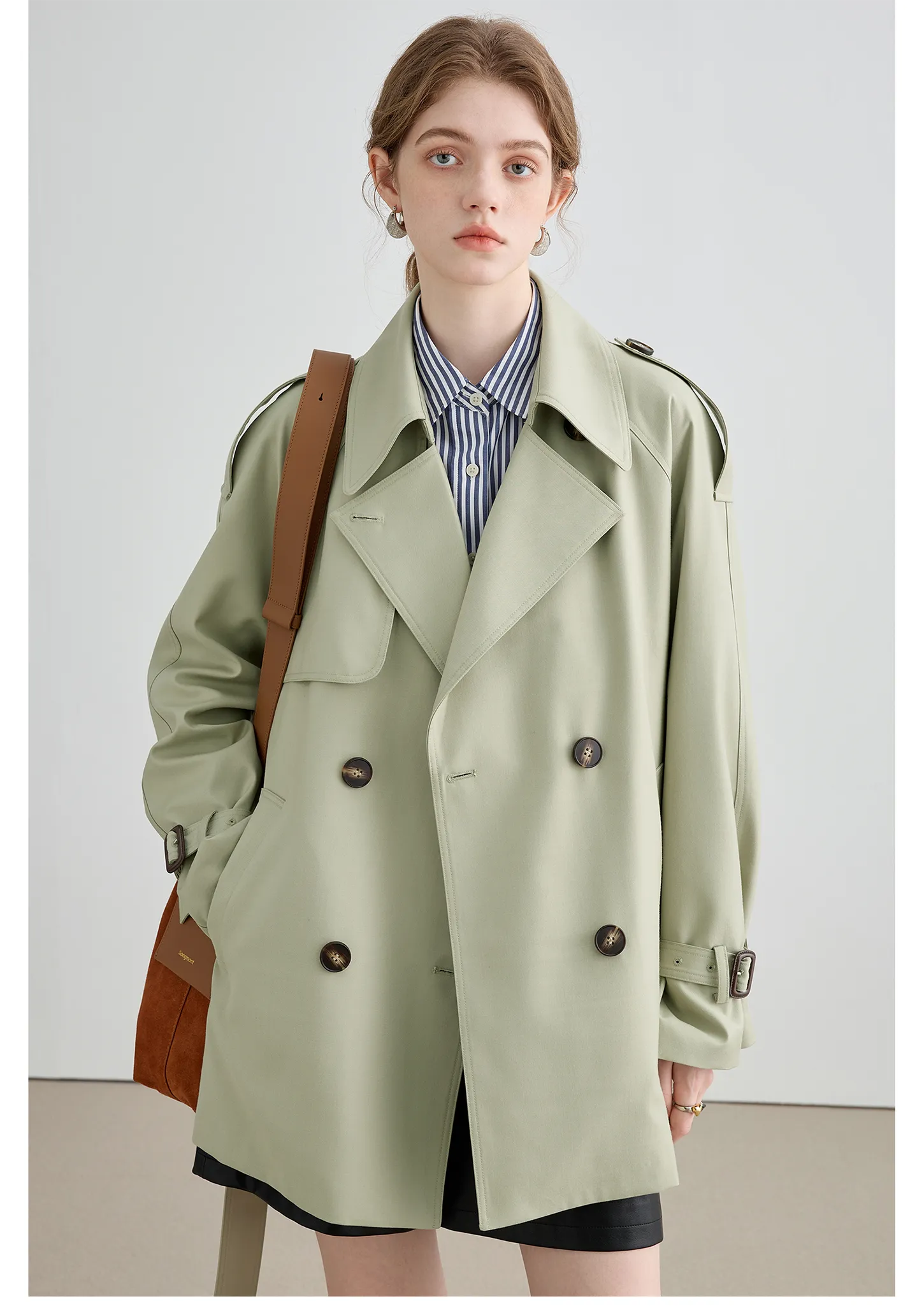 Mid-Length British Style Trench Coat