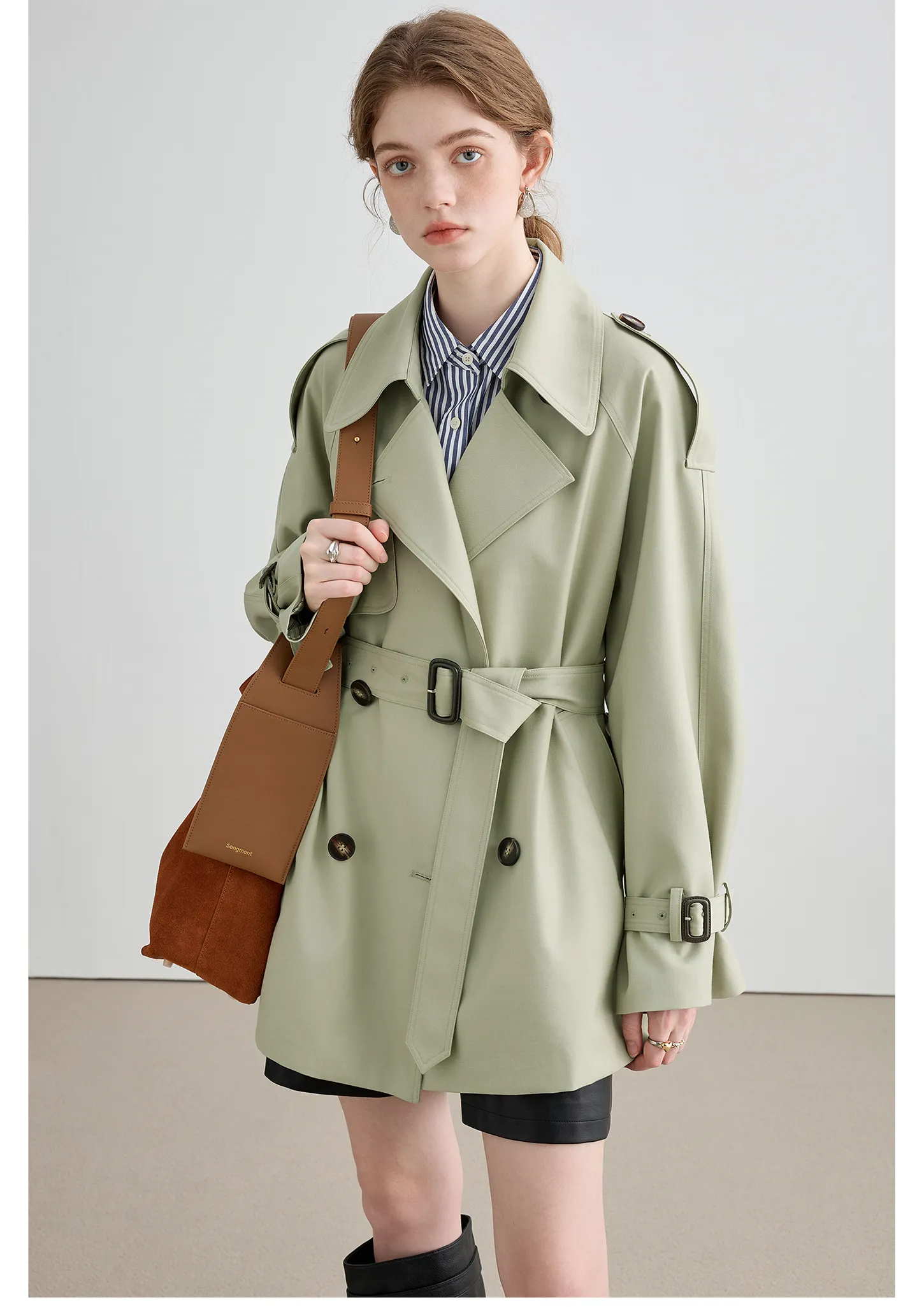 Mid-Length British Style Trench Coat