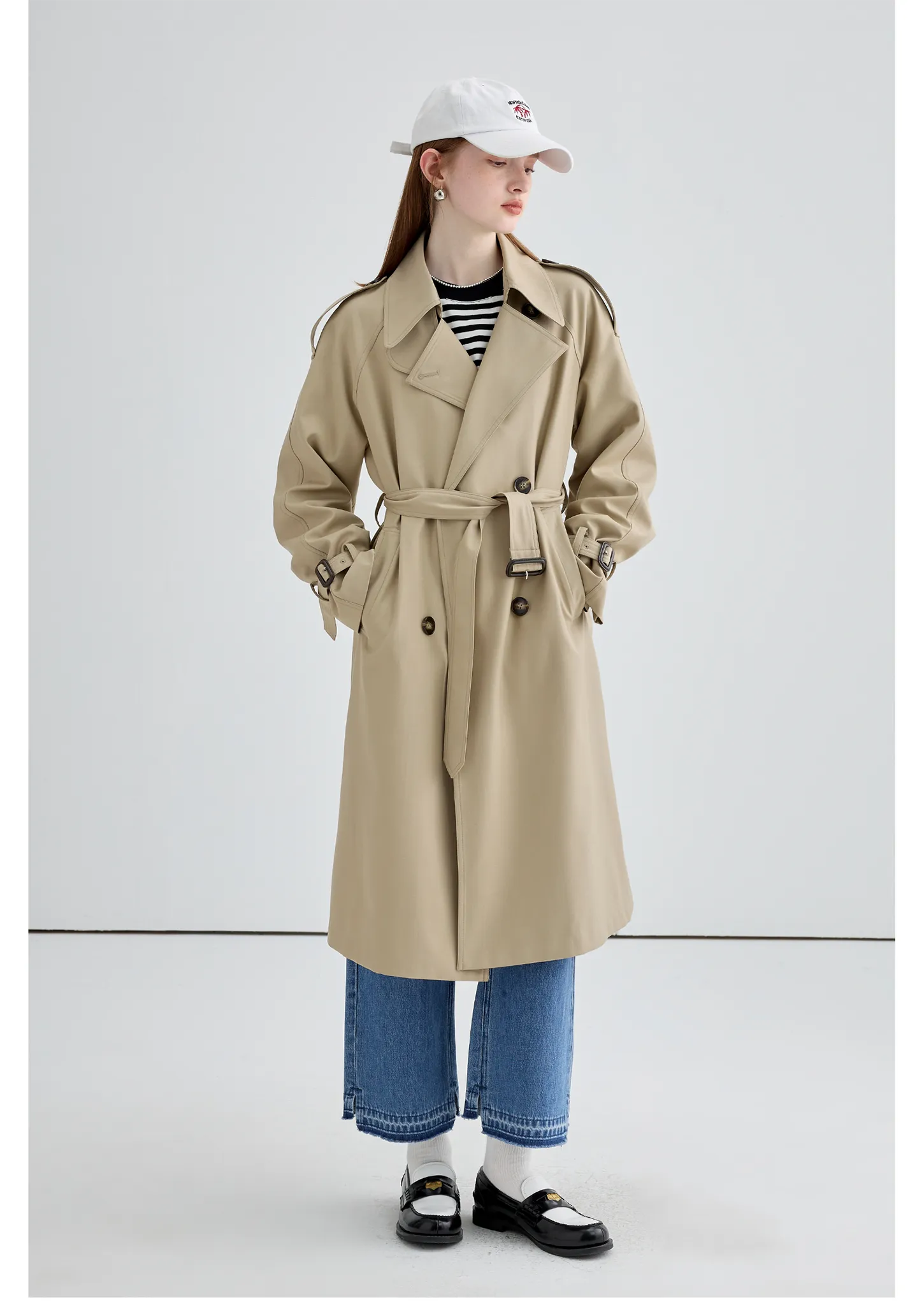 Mid-Length British Style Trench Coat