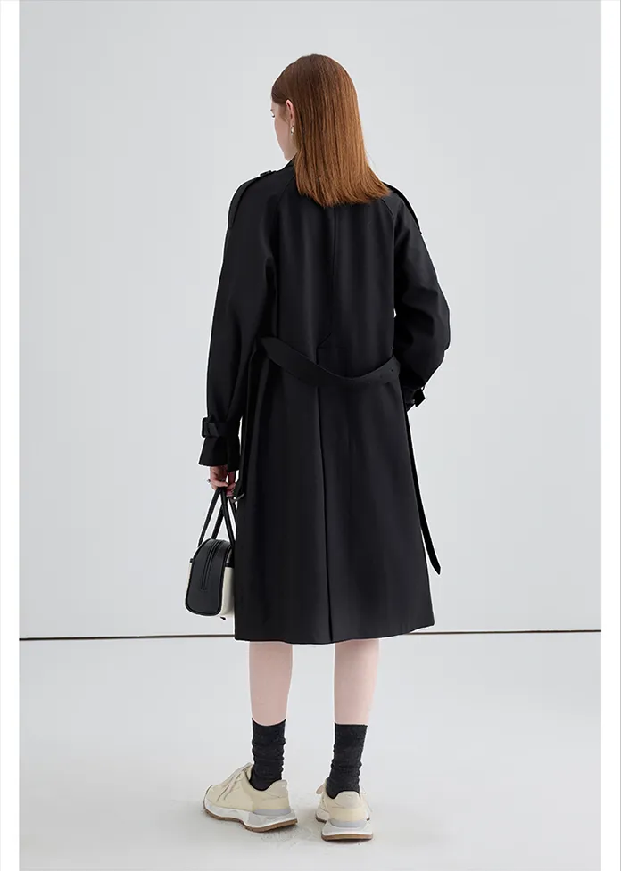 Mid-Length British Style Trench Coat