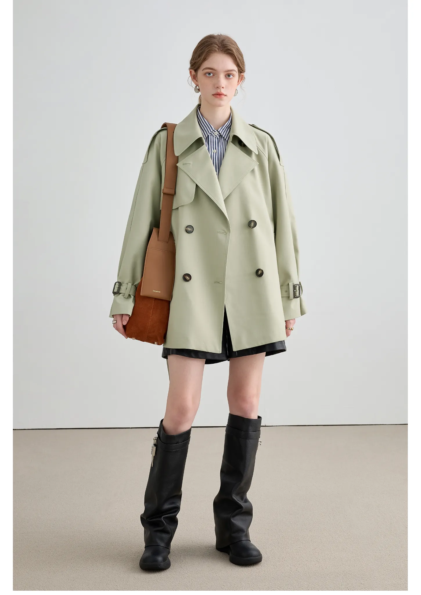 Mid-Length British Style Trench Coat