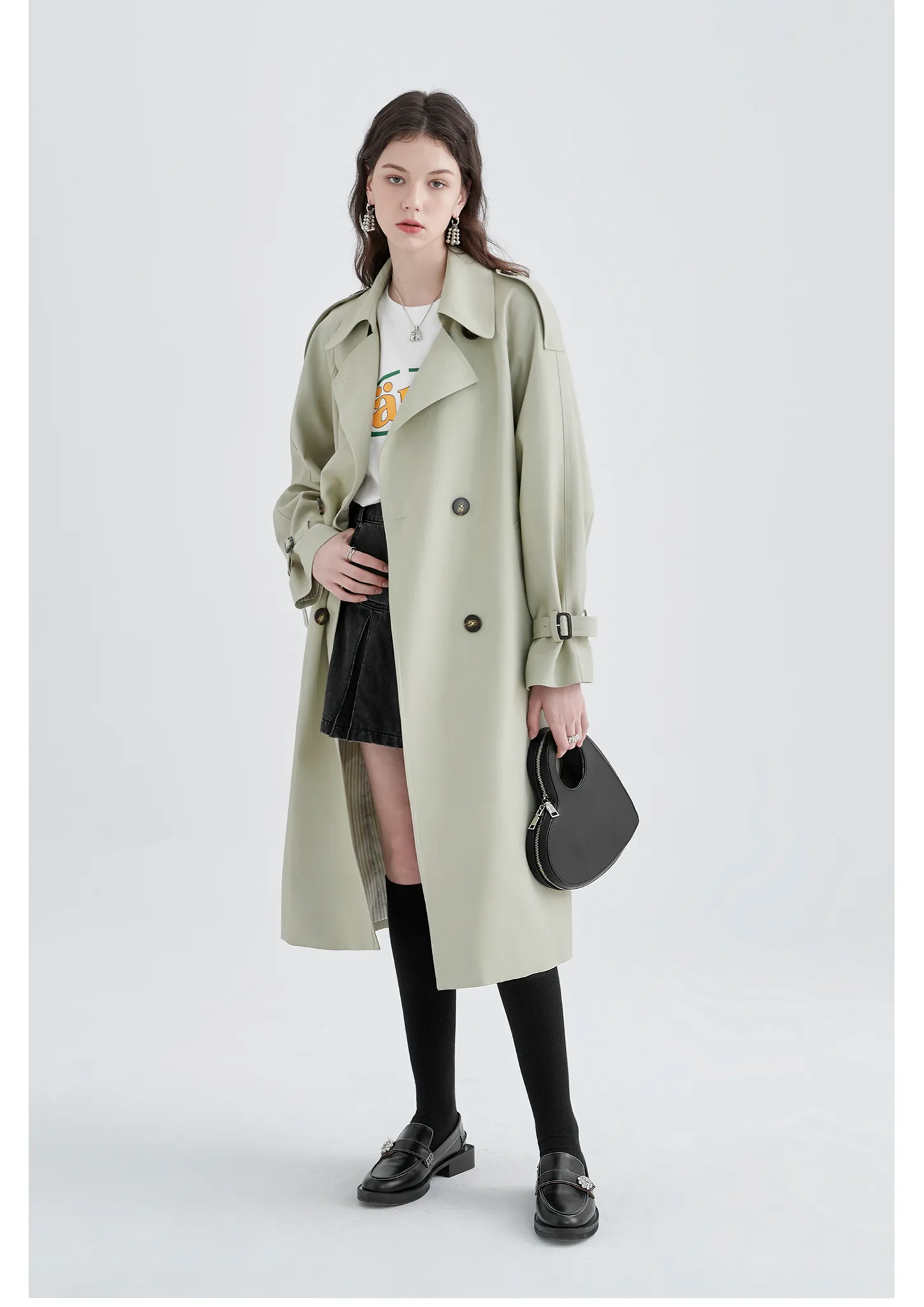 Mid-Length British Style Trench Coat