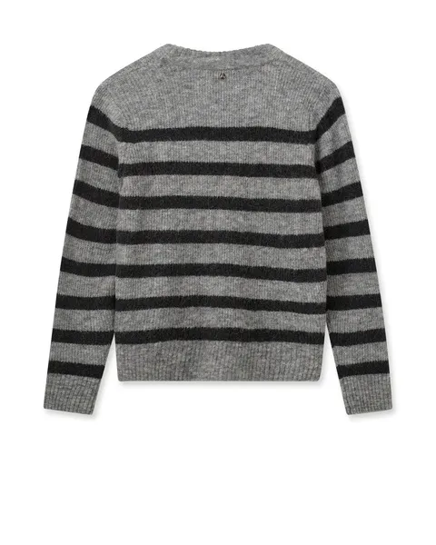 Mos Mosh Thora Striped Knit Jumper Grey/Black