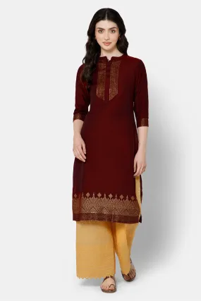 Mythri Women's Ethnic Wear Straight kurta - Red - KU53