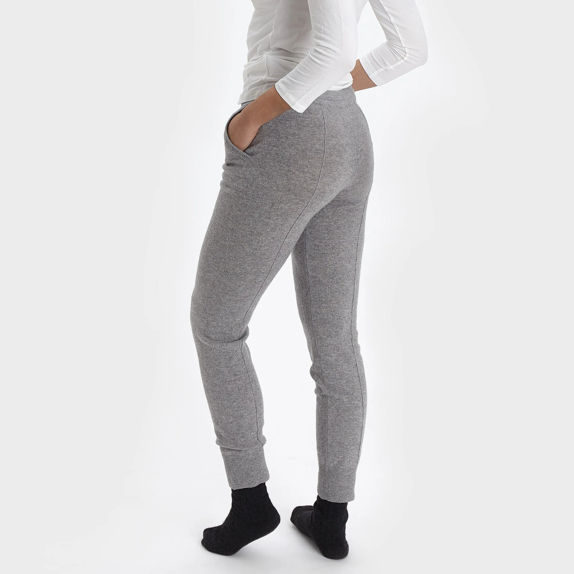 Nora Cashmere Joggers [Light grey]