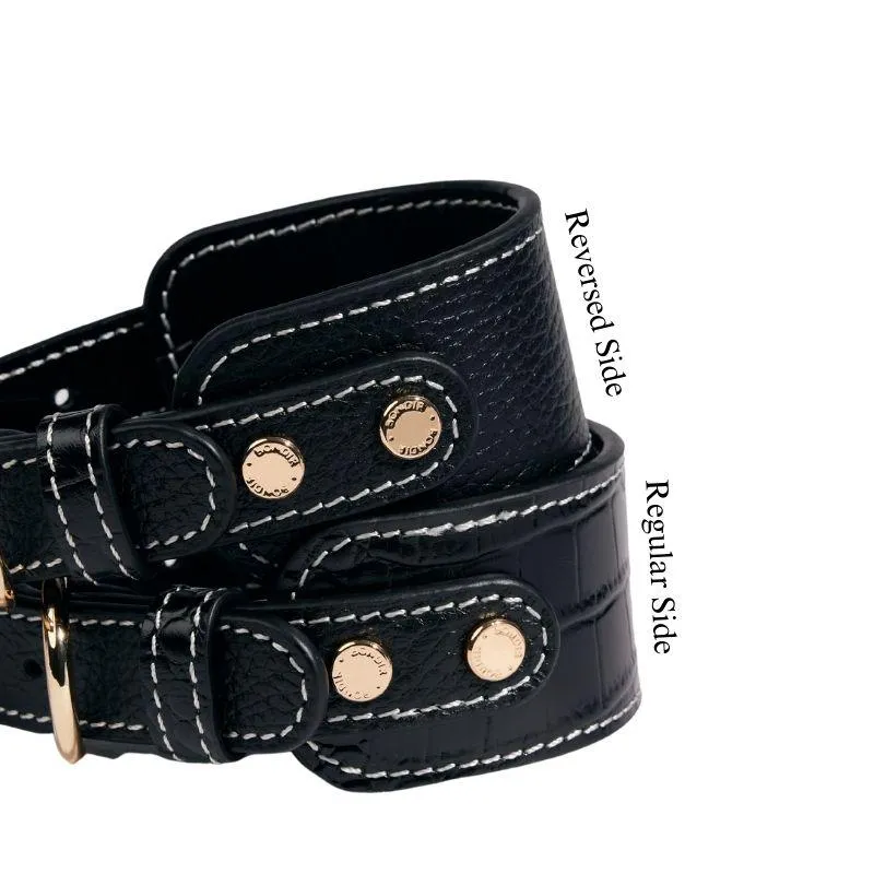 Obsidian Leather Collar