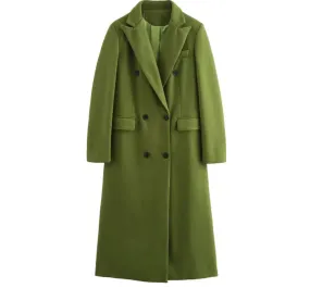 Olive Classic Olive Double-Breasted Overcoat