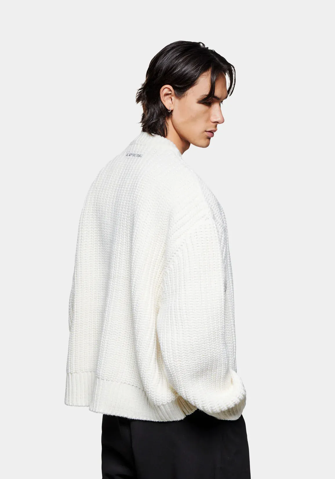 Oversized Fit Chunky Rib Knit Crewneck Jumper