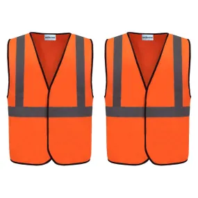 Pack Of 2 Reflective Safety Jacket - Orange