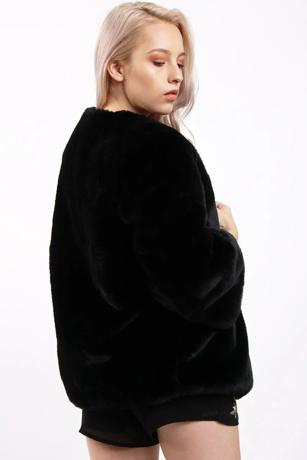 Plain Ultra Soft Faux Fur Jacket Coat