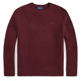 Polo Ralph Lauren Speckled Wool-Blend Crewneck Jumper Aged Wine Donegal