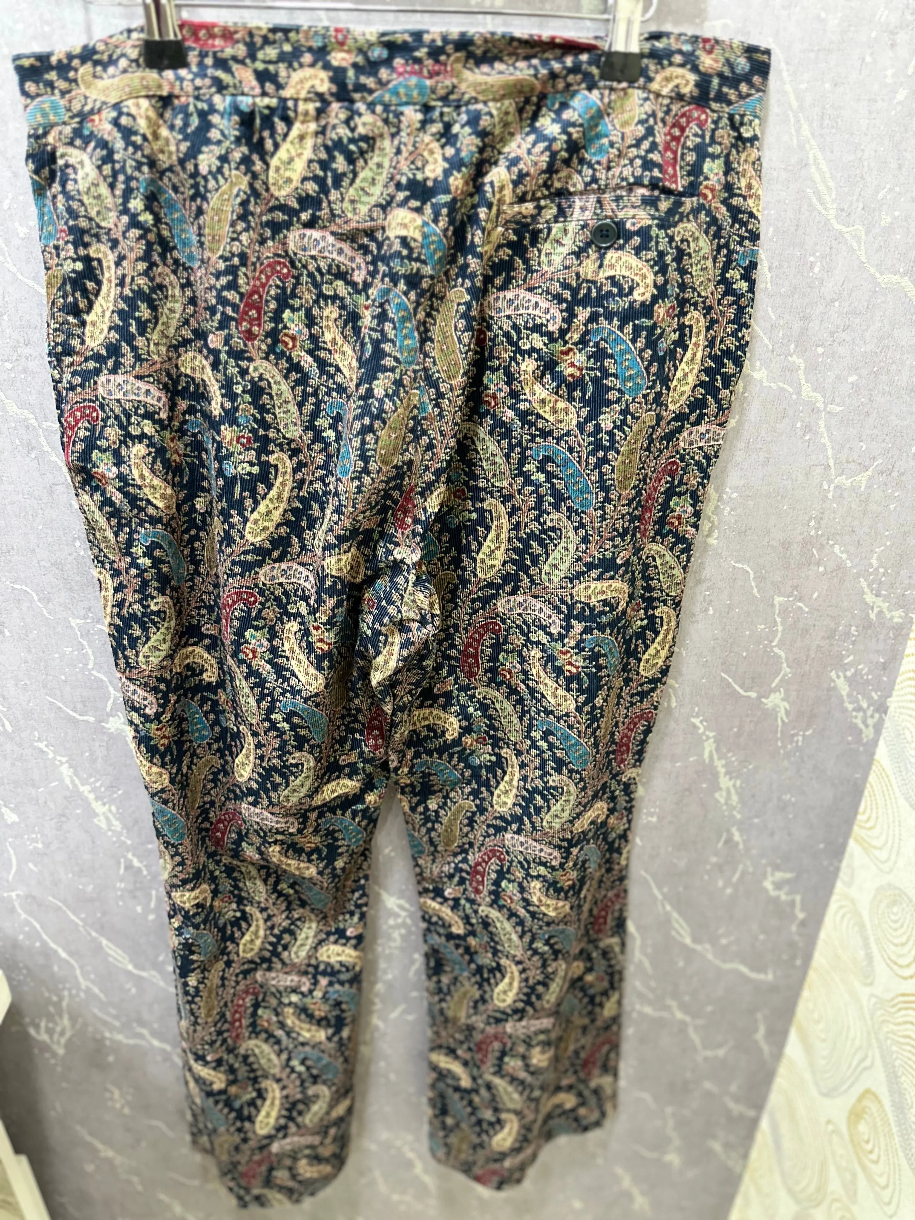 Printed Corduroy Bell-Bottoms