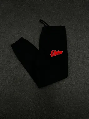 "Black Chenille Patch Joggers"