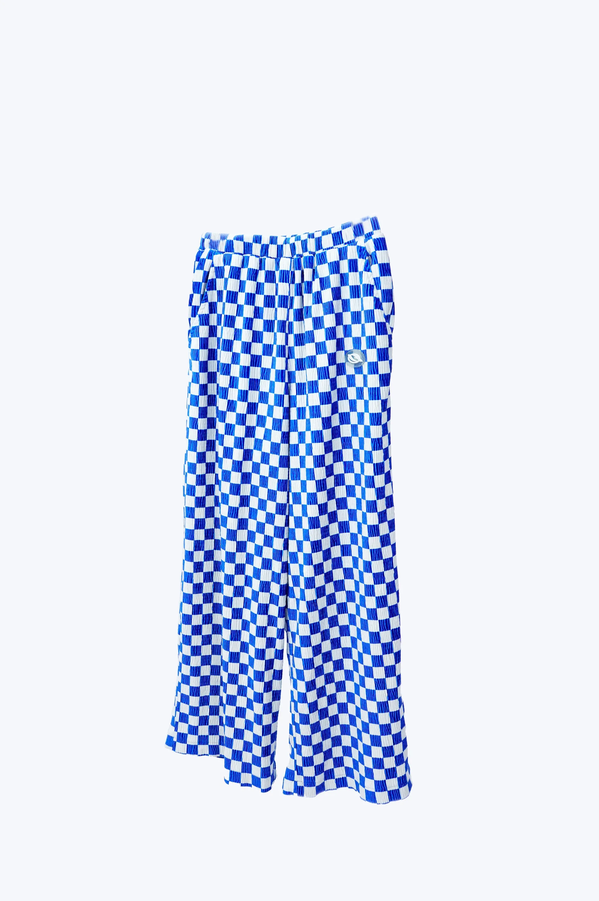 "UNKNOWN" -Check Printed Corduroy Easy Pants-