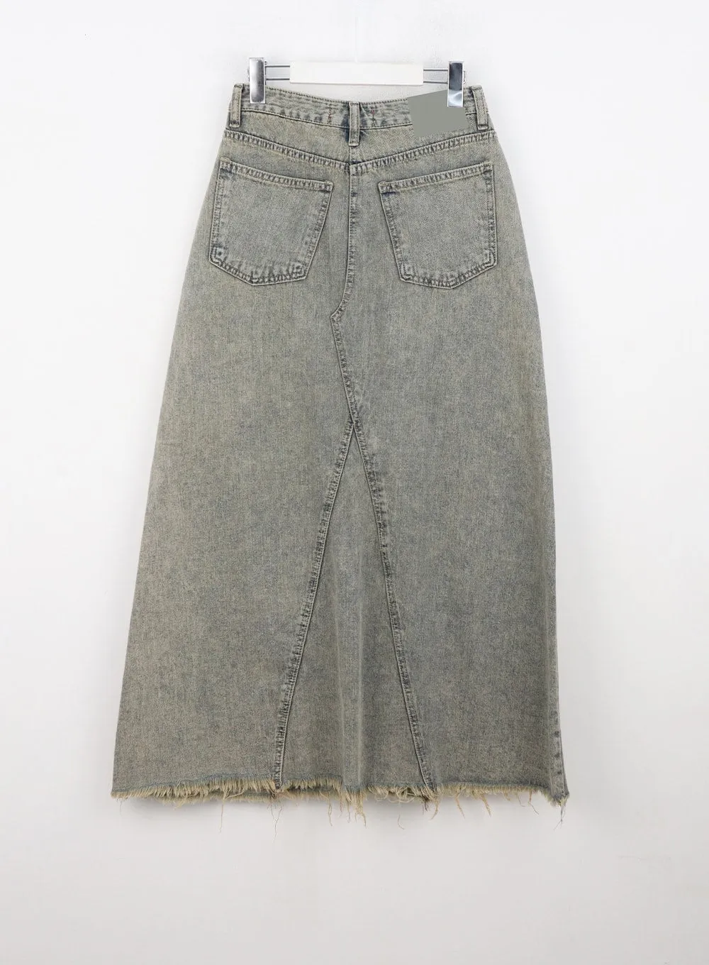 Raw Hem Maxi Denim Skirt CN303