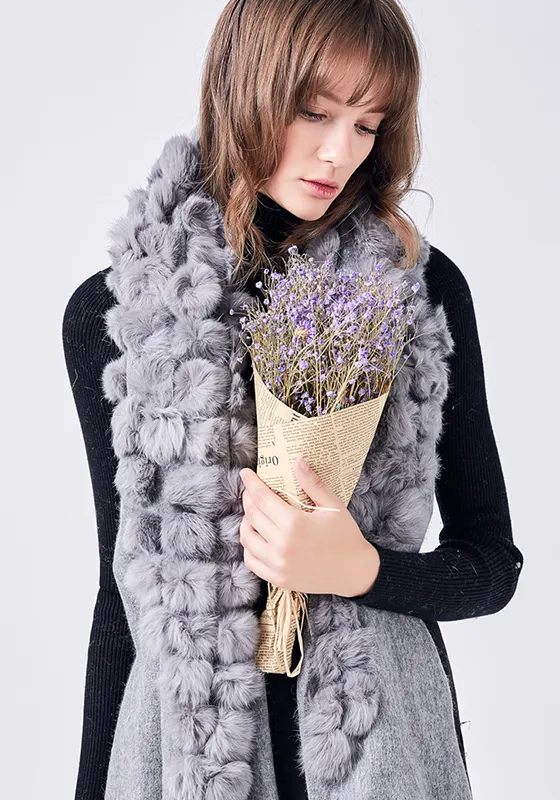 Real Fur Scarf Collar Shawl