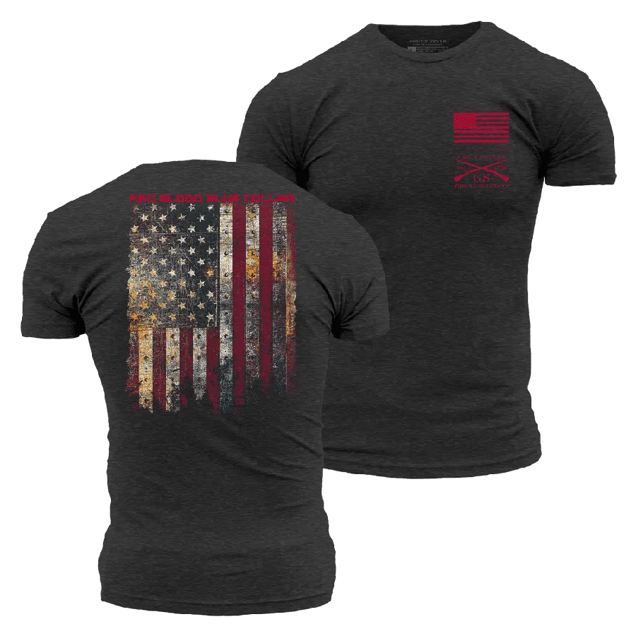 Red Blood Blue Collar® T-Shirt - Charcoal