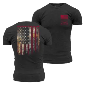 Red Blood Blue Collar® T-Shirt - Charcoal