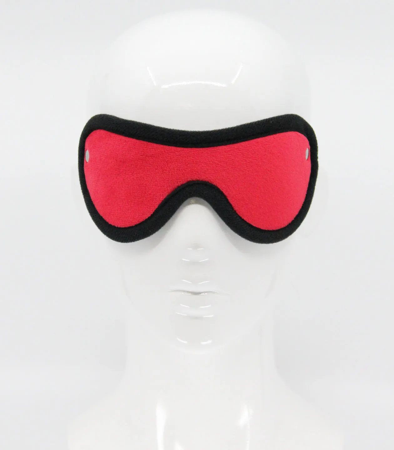 Red Soft Faux Fur Blindfold with Soft Black Edging One Size-Red