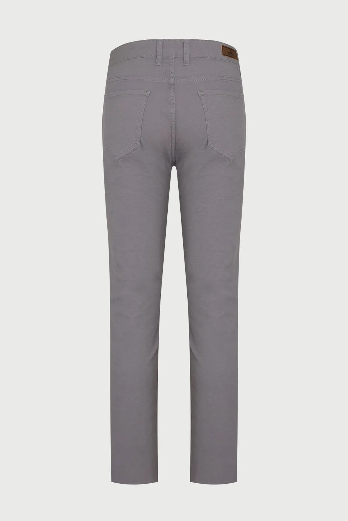 Regular Fit Low Waist Cotton Gray Casual Pants