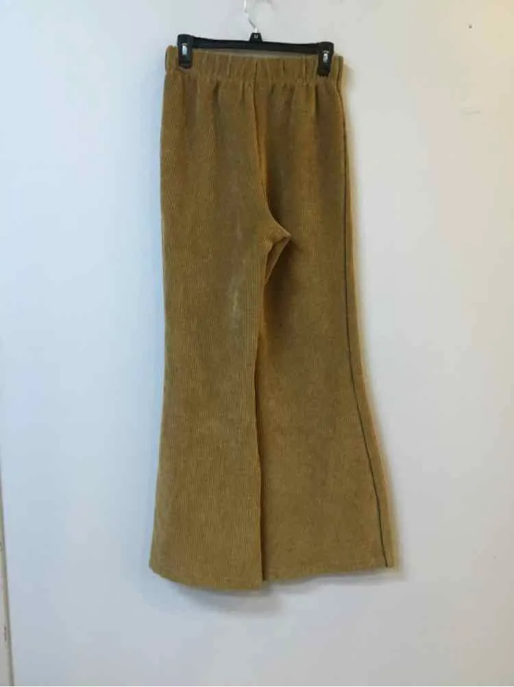 Rewind Women Size 8 OCHRE corduroy Elastic Waist Pull On Pants