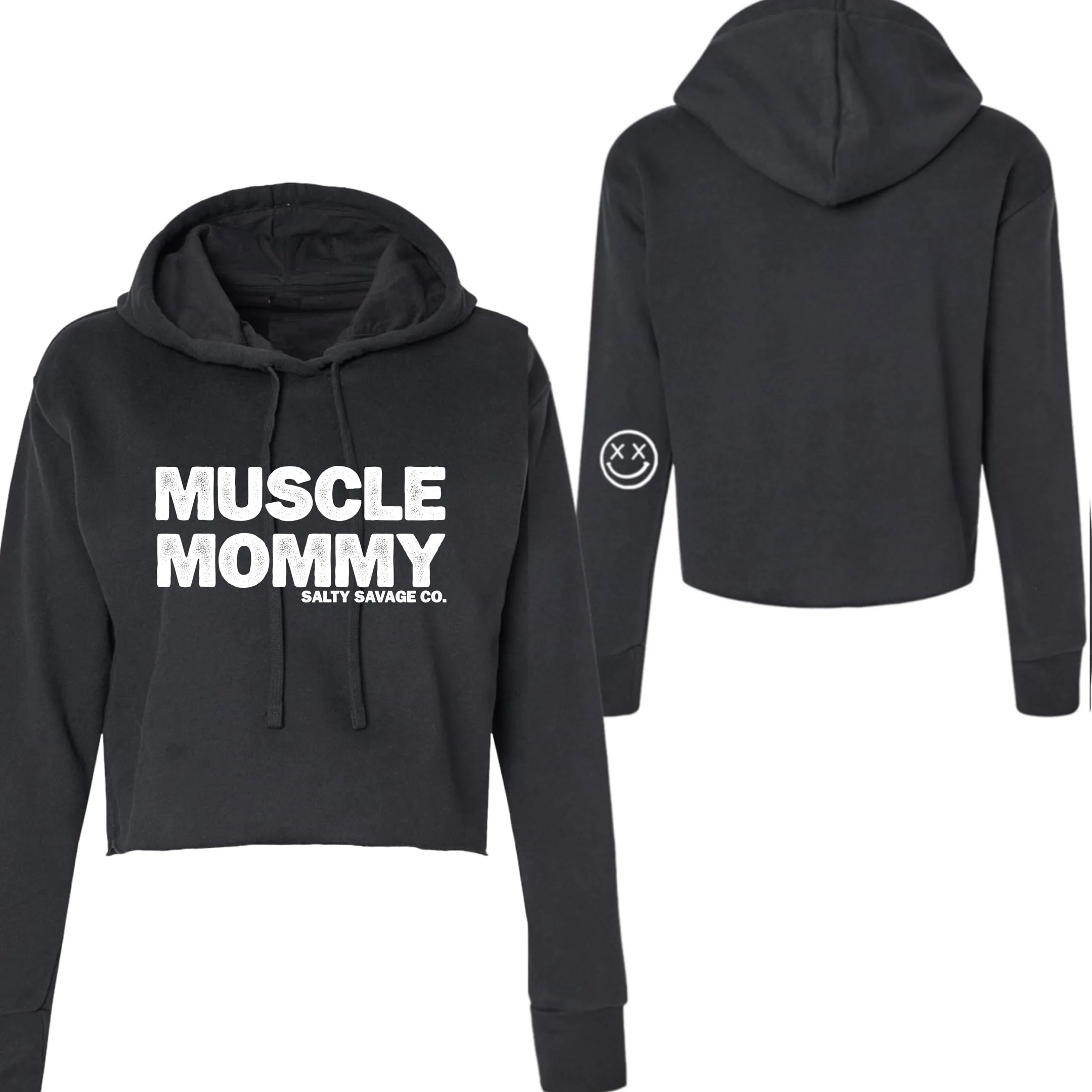 Salty Savage Ladies "MUSCLE MOMMY" Cropped Hoodie