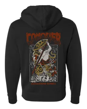 Samurai - Conqueror - on Black Pullover Hoodie