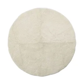 Short Wool Curly Sheepskin Design Rug | Ø140 cm