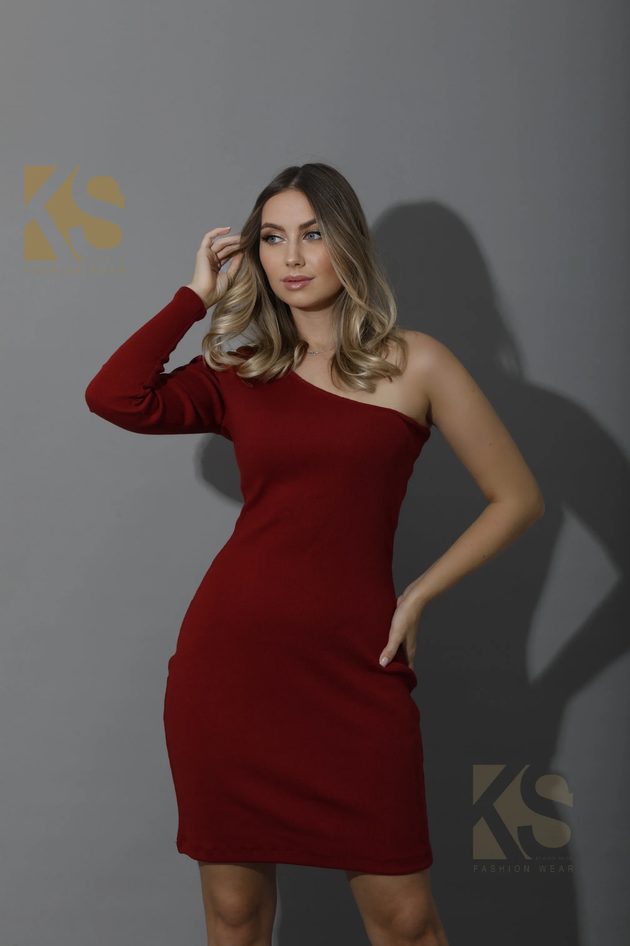 Slinky One Shoulder Bodycon Dress