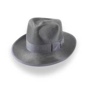 Smoke Grey Sleek Silk Finish Fedora Hat for Men | The Oliver