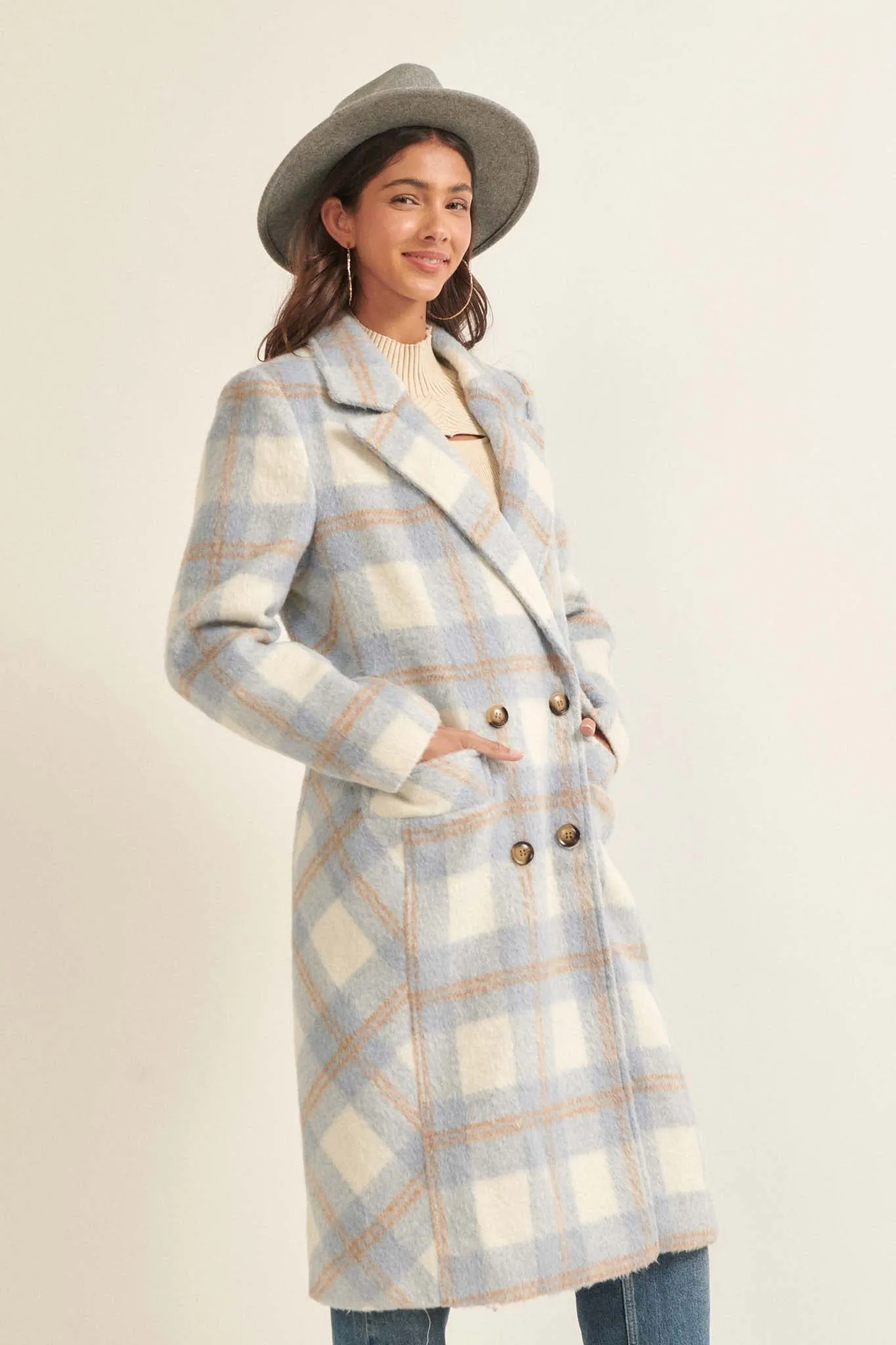 Snowy Creek Wool-Blend Plaid Overcoat