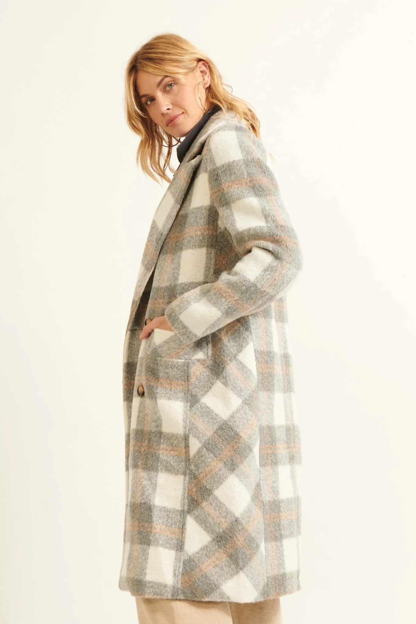 Snowy Creek Wool-Blend Plaid Overcoat