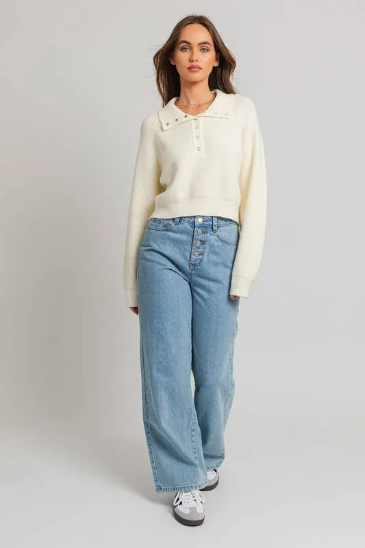 Solid Cozy Ribbed Crop Sweater