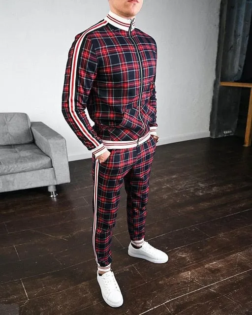 Stylish Guardsmen Matching Plaid Set Track Suits