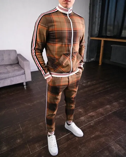 Stylish Guardsmen Matching Plaid Set Track Suits