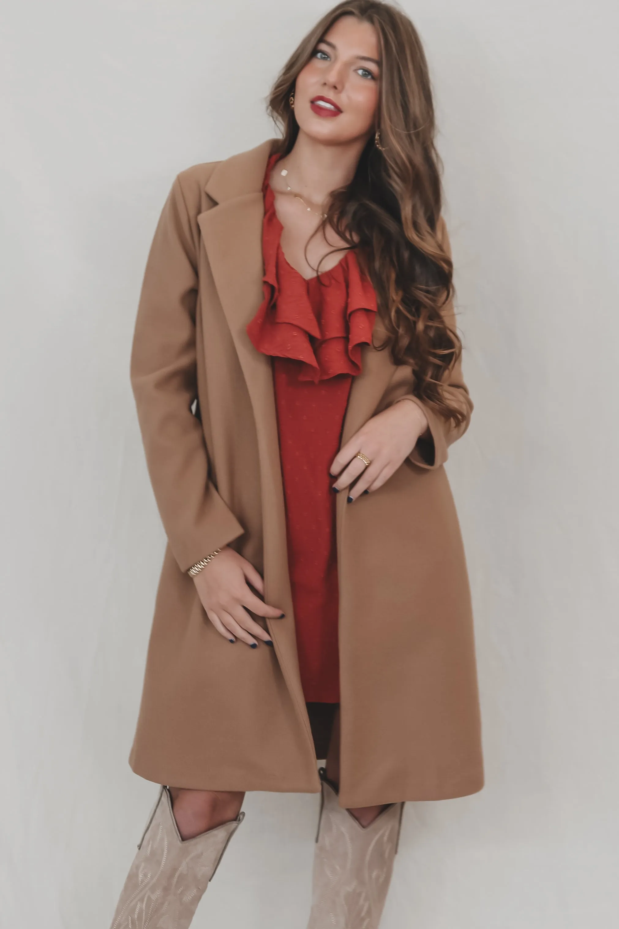 Talk About Feelings Taupe Long Coat