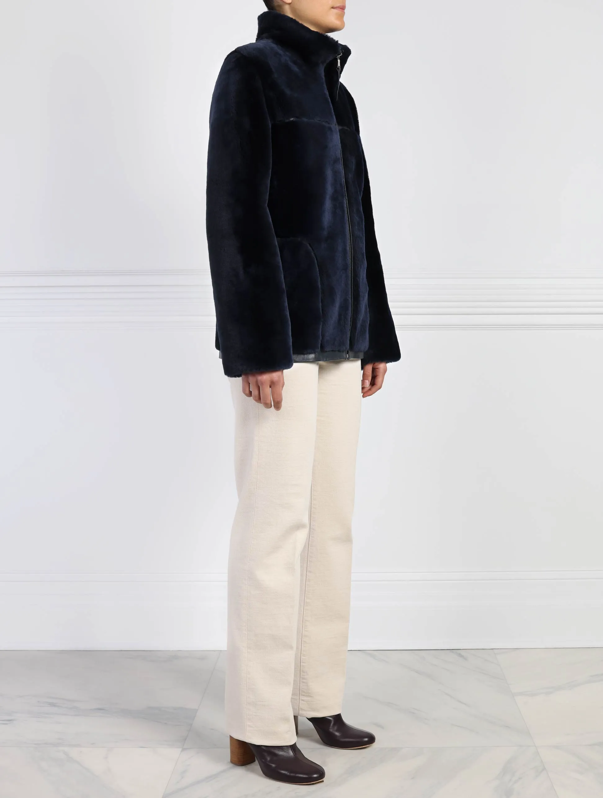 The Kacey Merino Shearling Zip Jacket