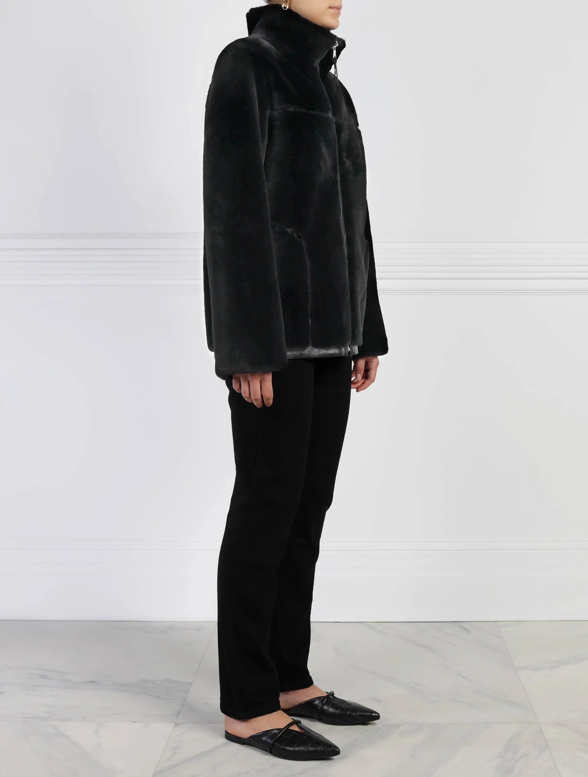 The Kacey Merino Shearling Zip Jacket