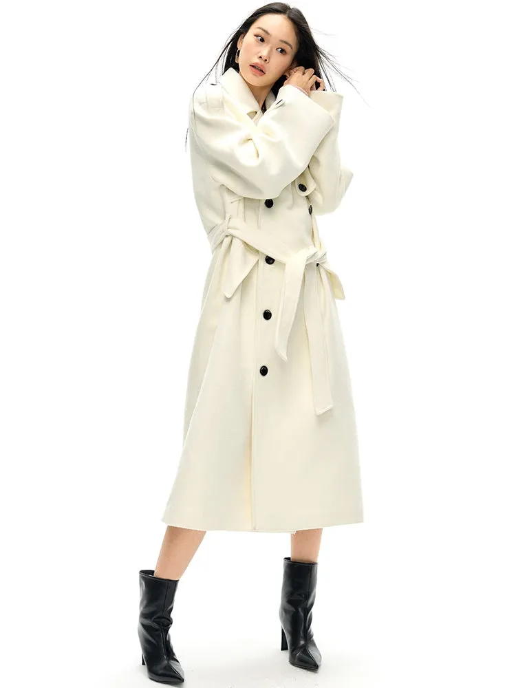 Trench Design Double-Breasted Long Coat