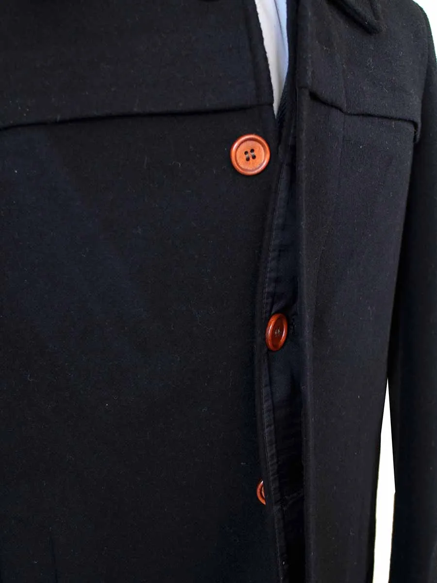 TWEED OVERCOATS  BLACK TWILL