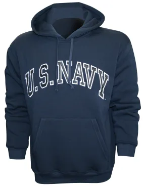 US Navy on Blue Fleece Pullover Hoodie