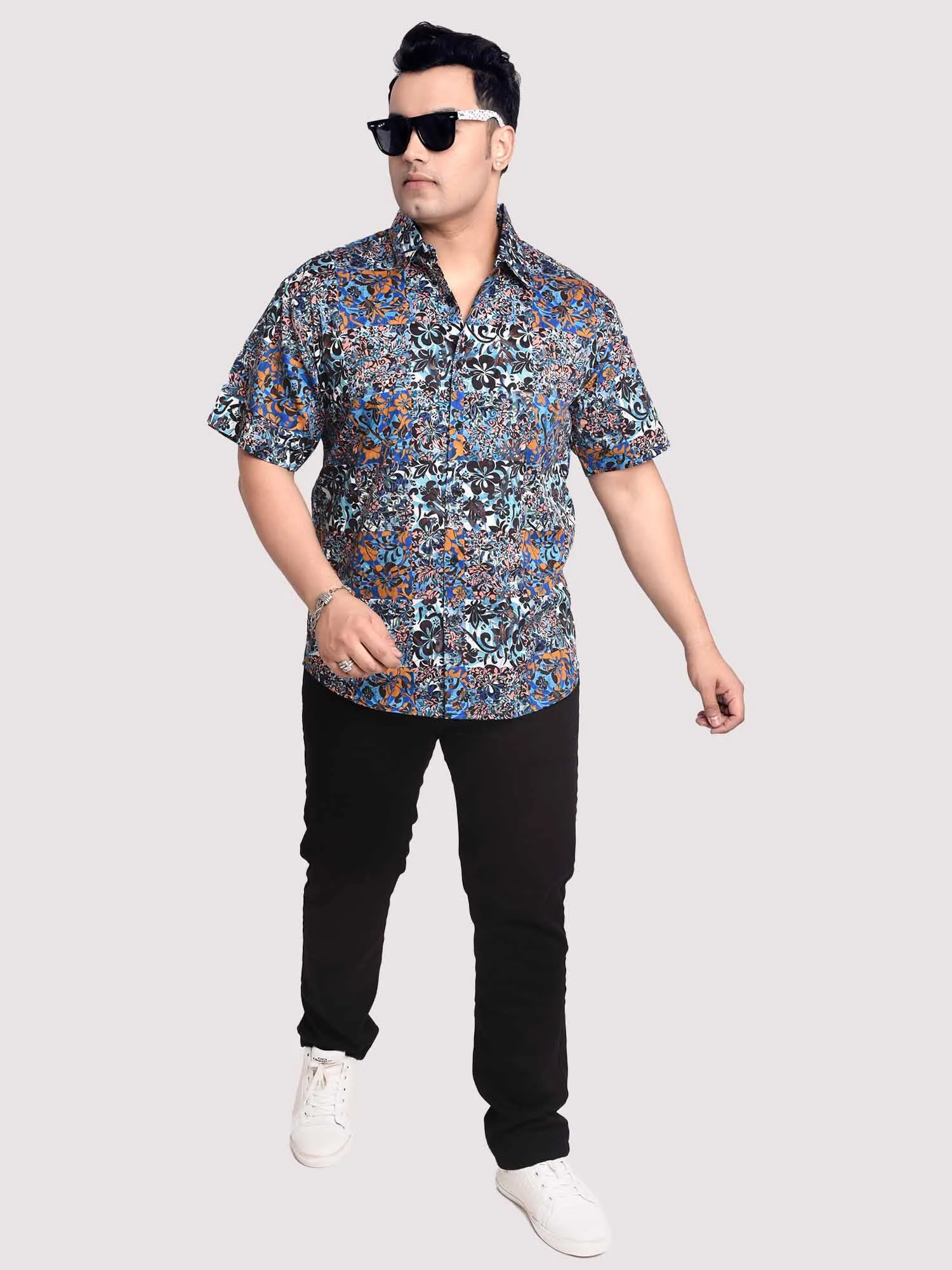 Velvet Puff Digital Printed Shirt Men's Plus Size